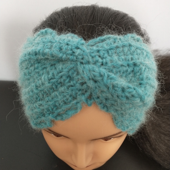 Turquoise Extra Detail Twist Headband/Earwarmer - Picture 4 of 8